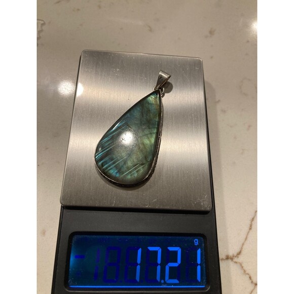 925 sterling silver huge labradorite Pendant - Picture 7 of 7